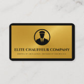 Luxe Chauffeur Elegant Goud Zwart Bewerkbare Logo Visitekaartje (Voorkant)