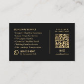 Luxe Chauffeur Service Privé Executive Zwart Visitekaartje (Achterkant)