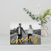 Luxe Cheers-foto Folie Feestdagen Briefkaart (Staand Voorkant)