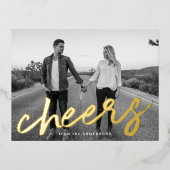 Luxe Cheers-foto Folie Feestdagen Briefkaart (Voorkant)