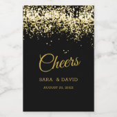 Luxe Cheers Mini Mousserende Wijn Label Goud Zwart Etiket (Enkel label)