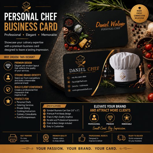 Luxe chef visitekaartje Premium culinair