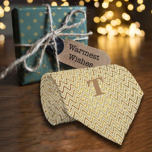 Luxe Chevron Glitter Goud Zwart Personaliseer Naam Stropdas