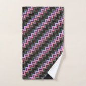 LUXE CHEVRON PASTEL BLACK ABSTRACTE TOWEL SET BAD HANDDOEK (Handdoek)