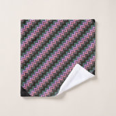 LUXE CHEVRON PASTEL BLACK ABSTRACTE TOWEL SET BAD HANDDOEK (Wasdoekje)