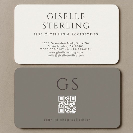 Luxe Chic Boetiek Mode QR-code Visitekaartje