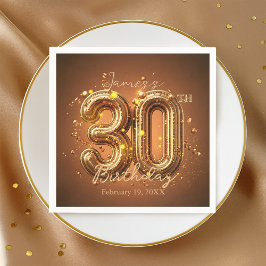 Luxe Chic Glam Brown en Goud 30e verjaardag Servet