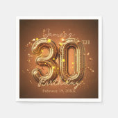 Luxe Chic Glam Brown en Goud 30e verjaardag Servet (Voorkant)