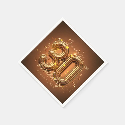 Luxe Chic Glam Brown en Goud 30e verjaardag Servet (Hoek)