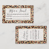 Luxe Chic Gold Black Leopard Animal Print Aanbevelingskaartje (Voorkant / Achterkant)