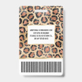 Luxe Chic Gold Black Leopard Animal Print Badge (Achterkant)