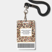 Luxe Chic Gold Black Leopard Animal Print Badge (Achterkant met lanyard)