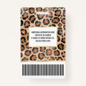 Luxe Chic Gold Black Leopard Animal Print Badge (Achterkant)