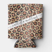 Luxe Chic Gold Black Leopard Animal Print Blikjeskoeler (Voorkant)