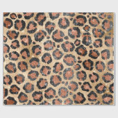Luxe Chic Gold Black Leopard Animal Print Cadeaupapier (Vlak)