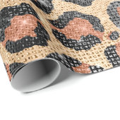 Luxe Chic Gold Black Leopard Animal Print Cadeaupapier (Rol Hoek)
