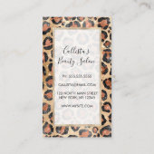 Luxe Chic Gold Black Leopard Animal Print Klantenkaartje (Achterkant)