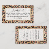 Luxe Chic Gold Black Leopard Animal Print Klantenkaartje (Voorkant / Achterkant)