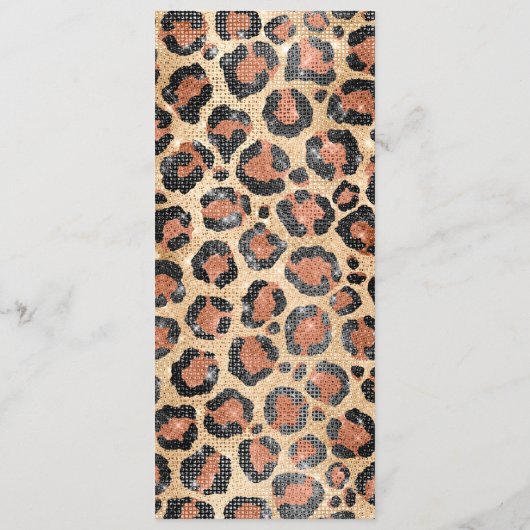 Luxe Chic Gold Black Leopard Animal Print Menu (Achterkant)