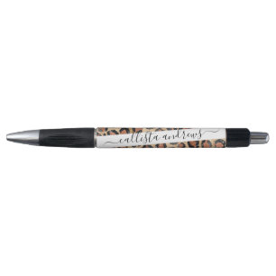 Luxe Chic Gold Black Leopard Animal Print Pen