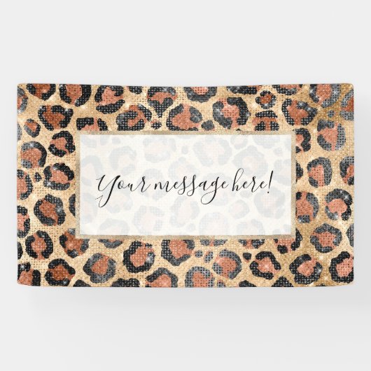 Luxe Chic Gold Black Leopard Animal Print Spandoek (Horizontaal)