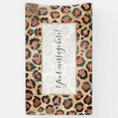 Luxe Chic Gold Black Leopard Animal Print Spandoek (Verticaal)