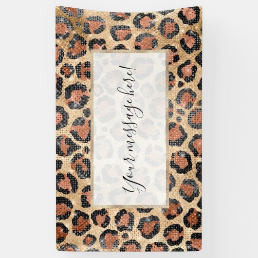 Luxe Chic Gold Black Leopard Animal Print Spandoek (Verticaal)