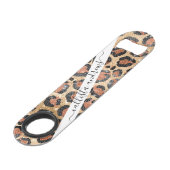 Luxe Chic Gold Black Leopard Animal Print Speed Flessenopener (Voorkant Gekanteld)