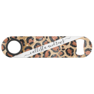 Luxe Chic Gold Black Leopard Animal Print Speed Flessenopener