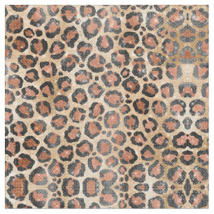Luxe Chic Gold Black Leopard Animal Print Stof