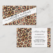 Luxe Chic Gold Black Leopard Animal Print Visitekaartje (Voorkant / Achterkant)