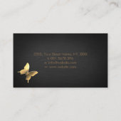 Luxe Chic Gold Butterfly op zwarte plaat Visitekaartje (Achterkant)