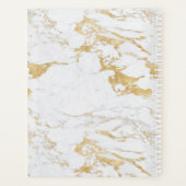 Luxe Chic Gold Folie Marmer Monogram Planner (Achterkant)
