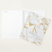 Luxe Chic Gold Folie Marmer Monogram Planner (Display)