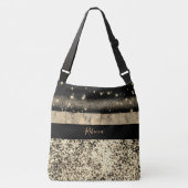 Luxe Chic Gold Glitter Signature Monogram Crossbody Tas (Voorkant)