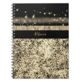 Luxe Chic Gold Glitter Signature Monogram Notitieboek (Voorkant)