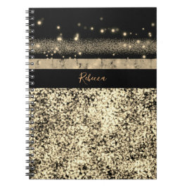 Luxe Chic Gold Glitter Signature Monogram Notitieboek