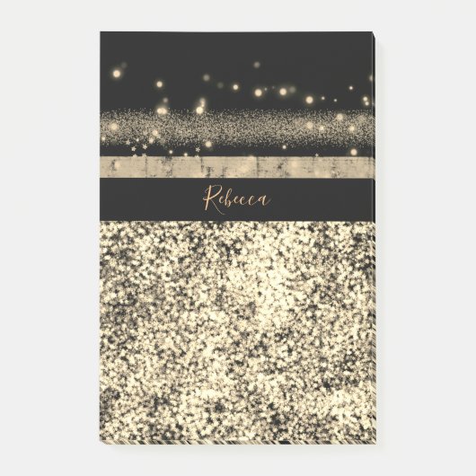 Luxe Chic Gold Glitter Signature Monogram Post-it® Notes (Voorkant)