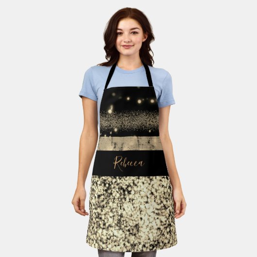 Luxe Chic Gold Glitter Signature Monogram Schort (Gedragen)