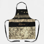 Luxe Chic Gold Glitter Signature Monogram Schort (Voorkant)