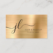 Luxe Chic Gold Monogram script Visitekaartje (Voorkant)