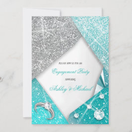 luxe chic klasse turquoise zilveren sieraden glori kaart
