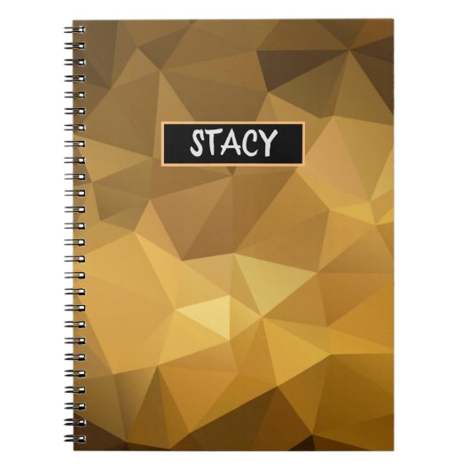 Luxe Chic Poly Monogram zwart & Gold Pattern niet Notitieboek (Voorkant)