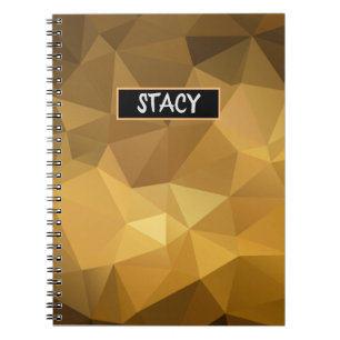 Luxe Chic Poly Monogram Zwart & Goud Patroon Niet Notitieboek