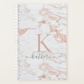 Luxe Chic Roos Gold Folie | Marmeren monogram Planner (Voorkant)