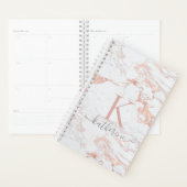 Luxe Chic Roos Gold Folie | Marmeren monogram Planner (Display)