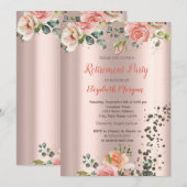 Luxe Chic Rozen Diamanten Confetti Pensioen Kaart (Voorkant / Achterkant)