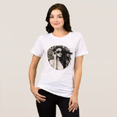 Luxe Chic Vrouw Door de Wind Geteisterd Haar Illus Tri-Blend Shirt (Voorkant volledig)