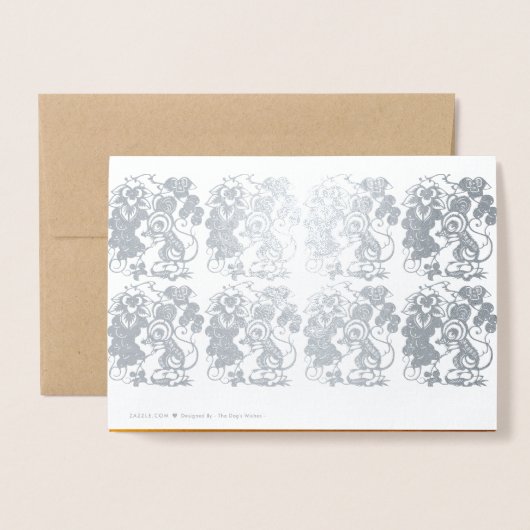 Luxe Chinees Rat Year 2020, papieren versie 2 GC Folie Kaarten (Met envelop)