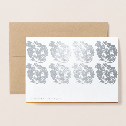 Luxe Chinees Rat Year 2020, papieren versie GC Folie Kaarten (Met envelop)